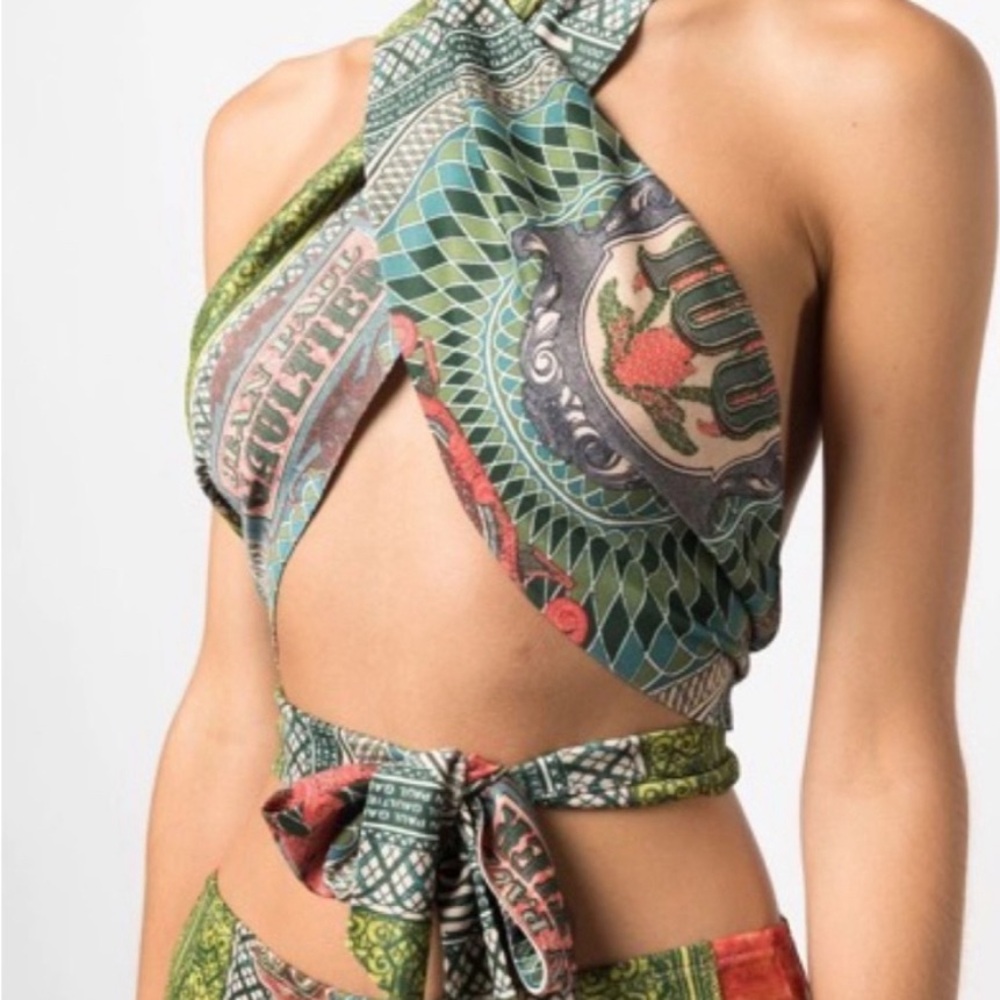 NWOT - Jean Paul Gaultier •Multi Wear • JPG Wrap Top Bank Note